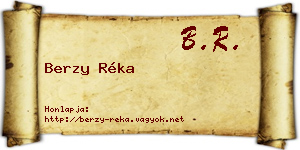 Berzy Réka névjegykártya