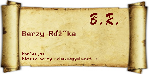 Berzy Réka névjegykártya